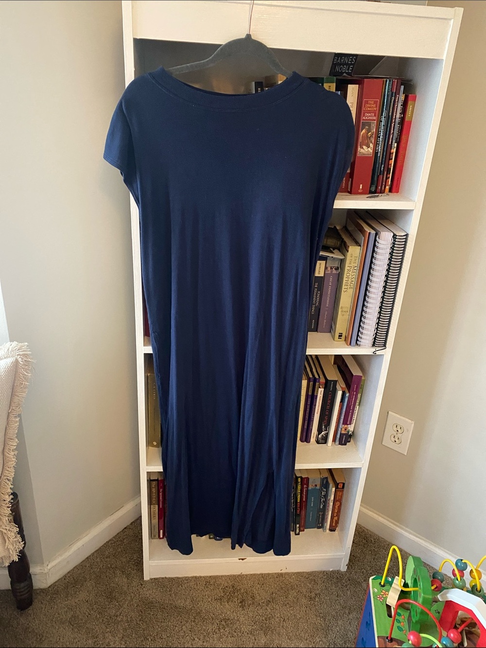 Free People Beach - Navy Short-Sleeve Midi Dress